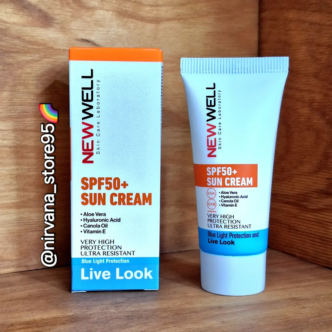 کرم ضد آفتاب بی رنگ +SPF50 نیوول مناسب برای انواع پوست 50میل