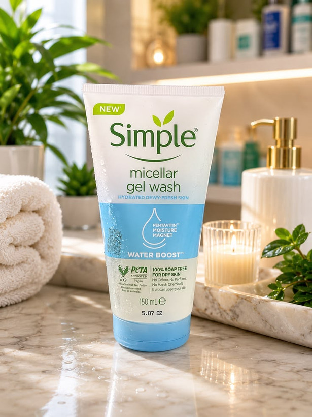 ژل میسلار آبرسان پوست خشک و حساس سیمپل Simple(150میل)