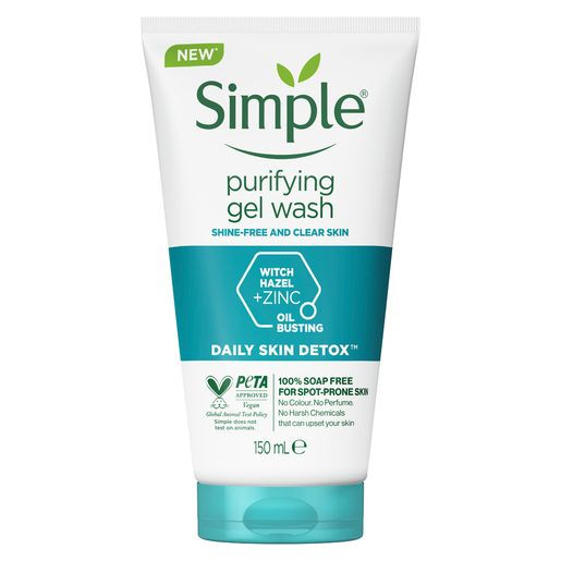 ژل شستشوی صورت سیمپل مدل Purifying پوست چرب و مختلط حجم 150 میل