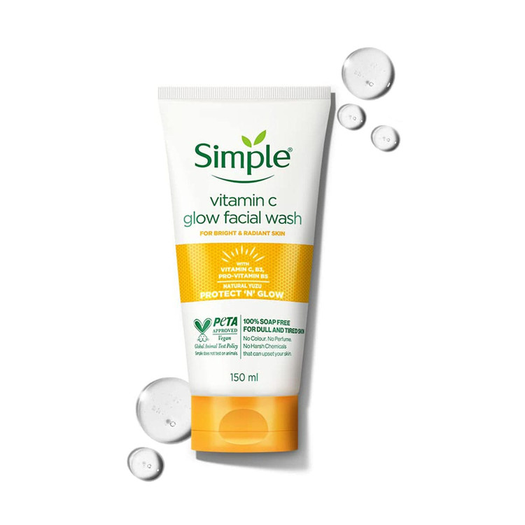 ژل شستوشوی صورت ویتامین C مدل Protect N Glow سیمپل